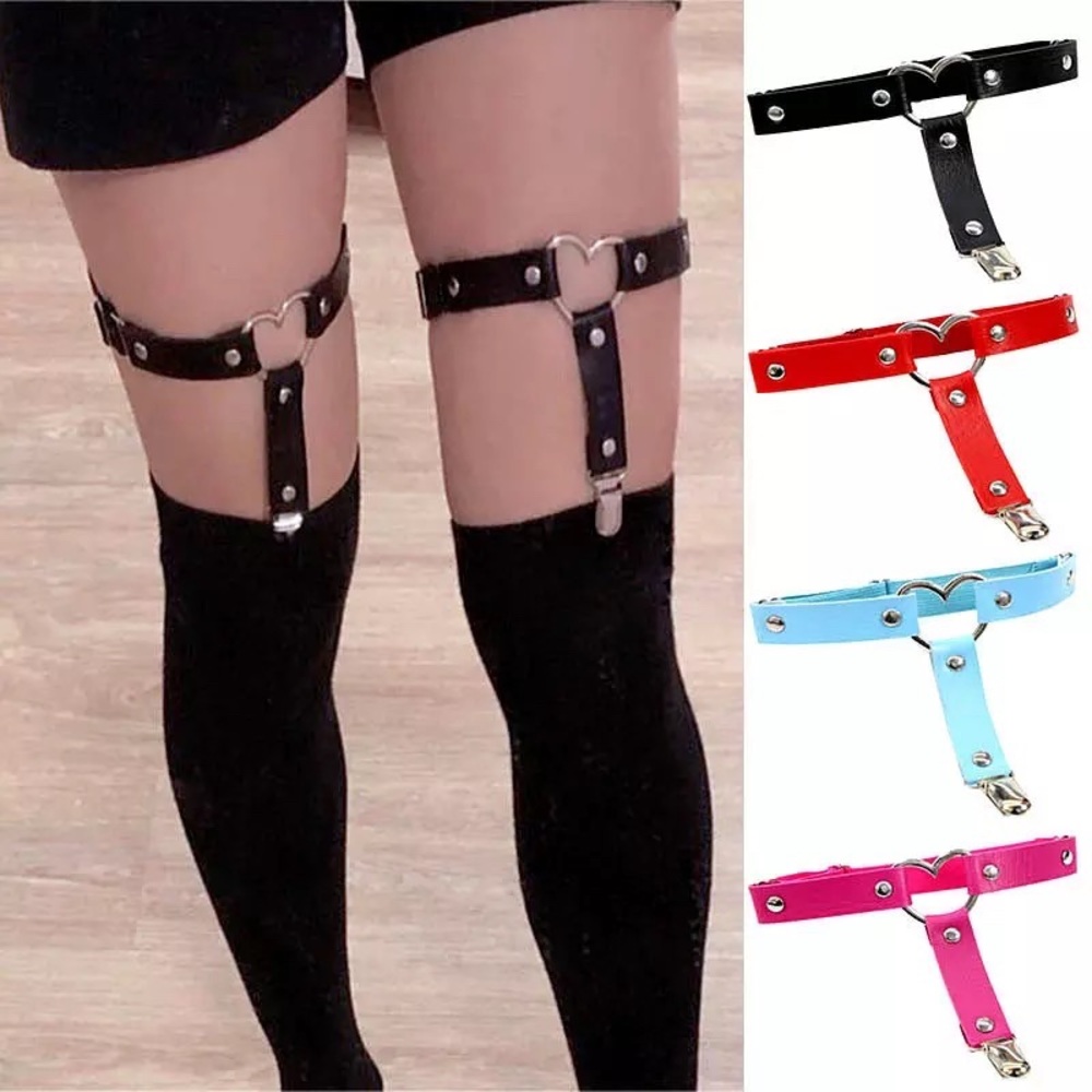 Sexy Garter Leg Leather Elastic Suspender Belt